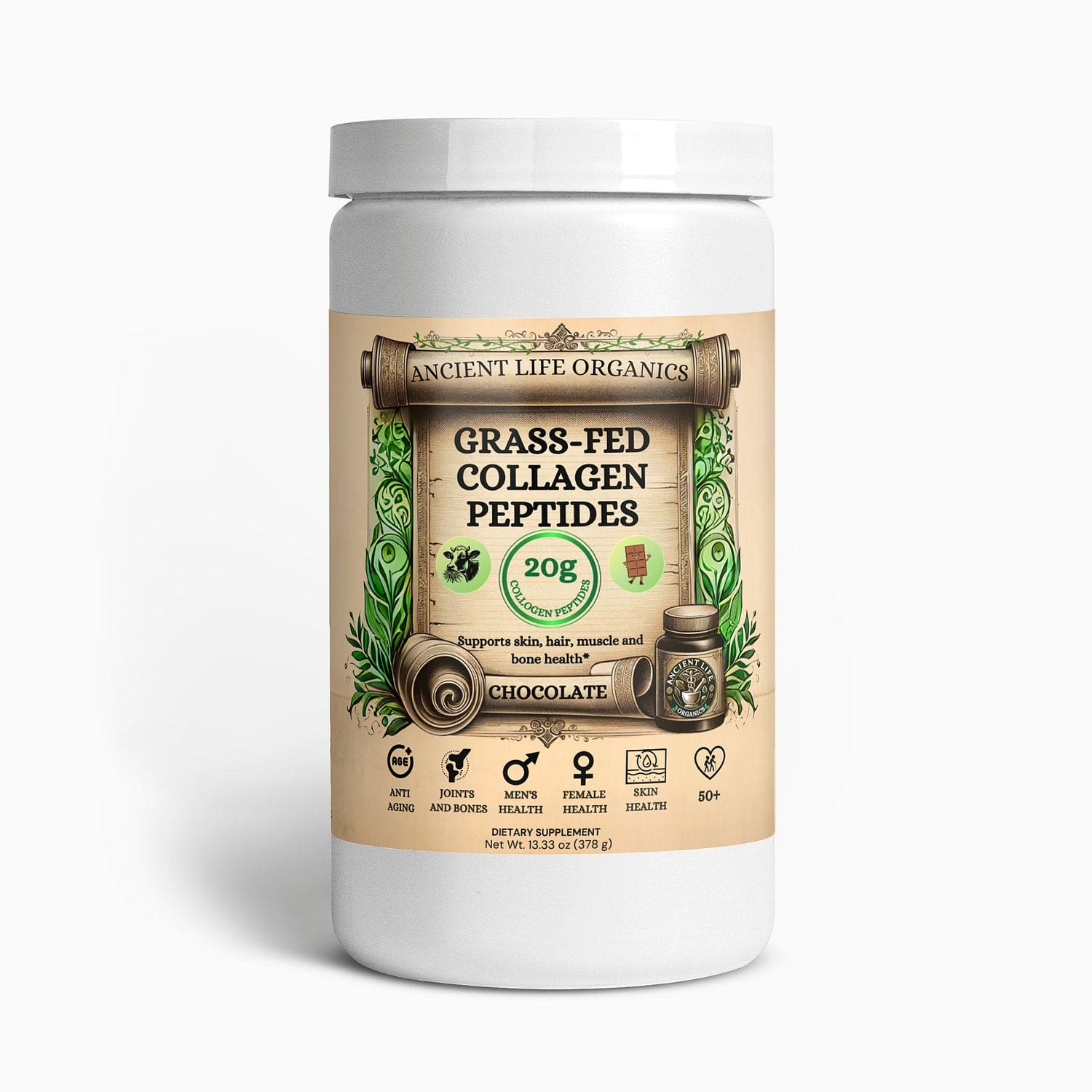 Grass-Fed Collagen Peptides Powder (Chocolate)